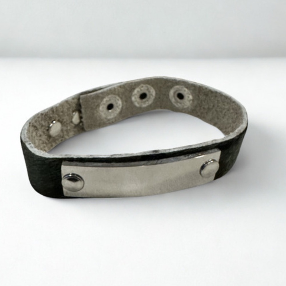 Textured Camouflage Snap Bracelet Adjustable Military Style Cuff Unisex